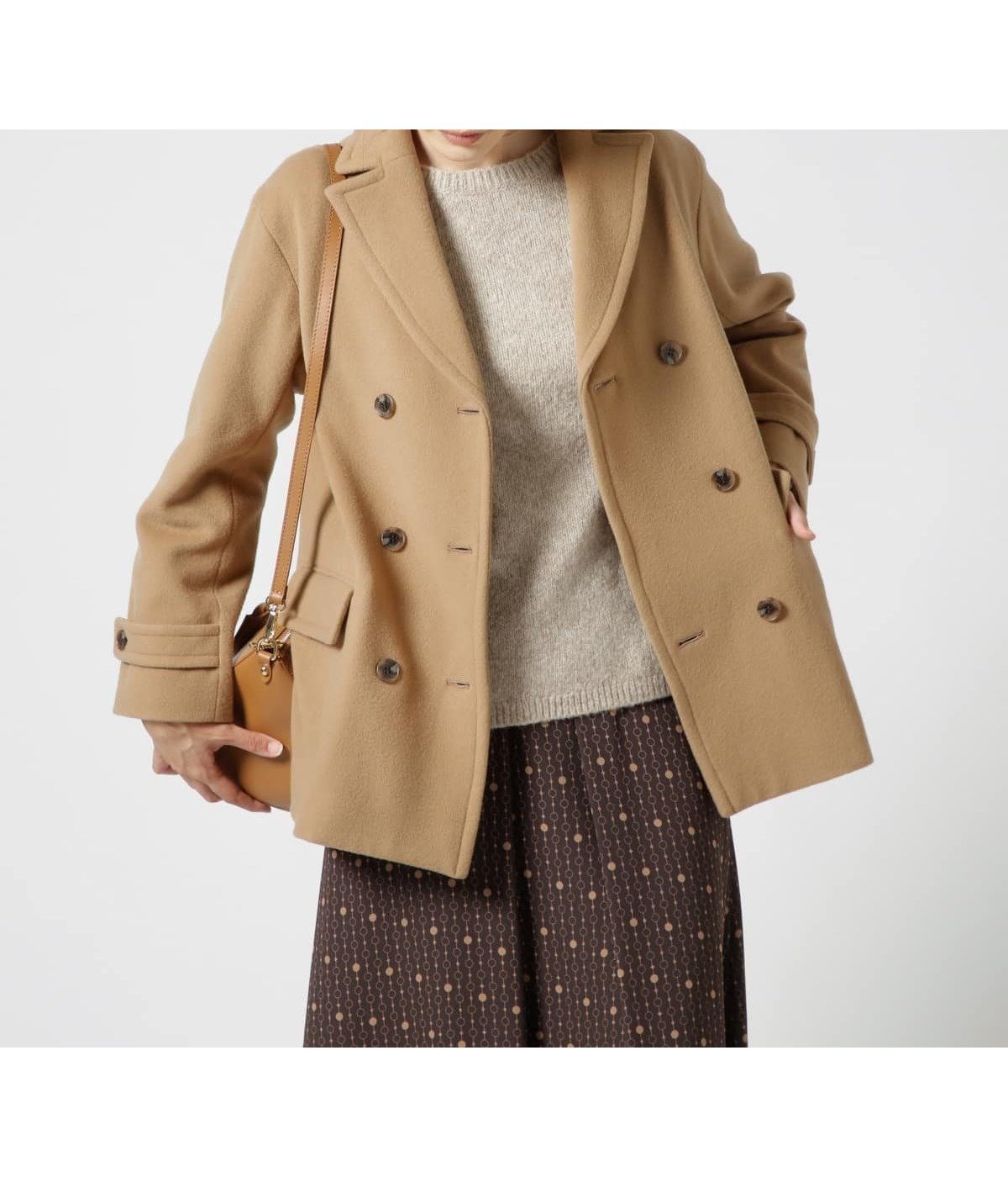【ニューヨーカー/NEWYORKER】のウールシャルムビーバー Pコート インテリア・キッズ・メンズ・レディースファッション・服の通販 founy(ファニー) 　ファッション　Fashion　レディースファッション　Fashion for Women　アウター　Coat / Outerwear Collection　コート・ロングコート・ピーコート　Long Coats, Peacoats & More　Pコート　Pea Coats　エレガント 上品　Elegant　チェーン　Chain, Chain Strap　ドット　Polka Dot, Dot Pattern　定番　Standard, Basic Item　バランス　Balance, Style Balance　フラップ　Flap, Flap Pocket　プリーツ　Pleats, Pleated　ベーシック　Basic, Essential　ポケット　Pocket, Pocket Detail　ミドル　Middle Length, Mid Height　A/W・秋冬　Autumn/Winter　キャメル|ID: prp329100004692328 ipo3291000000033882694
