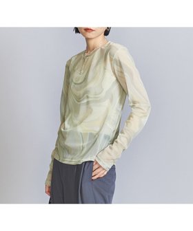 【ユナイテッドアローズ/UNITED ARROWS】 シアーマーブル クルーネック カットソー人気、トレンドファッション・服の通販 founy(ファニー) ファッション Fashion レディースファッション Fashion for Women トップス・カットソー Cut & Sew Tops カットソー・ベーシックTシャツ Cut-and-Sewn Tops / Stretch Tees & Basics おすすめ Recommended / Our Picks インナー Innerwear カットソー Cut and Sewn Top シアー Sheer, See-Through チュール Tulip, Tulip Motif デニム Denim, Jeans Material フェミニン Feminine, Girly プリント Print, Printed Pattern マーブル Marble, Marble Pattern 秋 Autumn |ID:prp329100004692342