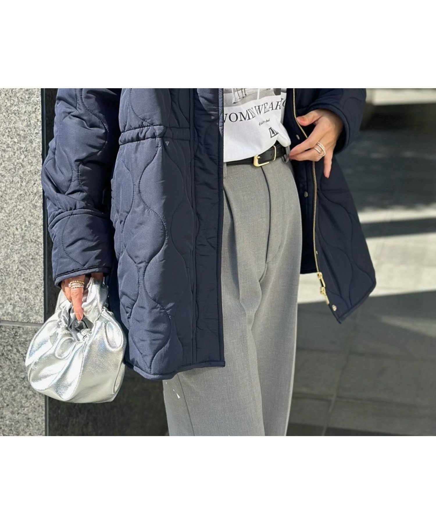 【スタイルドア/STYLEDOOR】のミリタリーキルティングドロストハーフコート インテリア・キッズ・メンズ・レディースファッション・服の通販 founy(ファニー) 　ファッション　Fashion　レディースファッション　Fashion for Women　アウター　Coat / Outerwear Collection　コート・ロングコート・ピーコート　Long Coats, Peacoats & More　秋　Autumn　クール　Cool, Chic　ジャケット　Jacket, Outerwear　ハーフ　Half, Half-Length　フェミニン　Feminine, Girly　防寒　Cold Protection, Winter-Ready　ミリタリー　Military, Army Style　ライナー　Liner, Inner Layer　おすすめ　Recommended / Our Picks　ネイビー|ID: prp329100004692343 ipo3291000000033999875