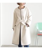 【プールヴー/PourVous】の配色パイピングラップコート オフホワイト|ID: prp329100004692346 ipo3291000000033882814