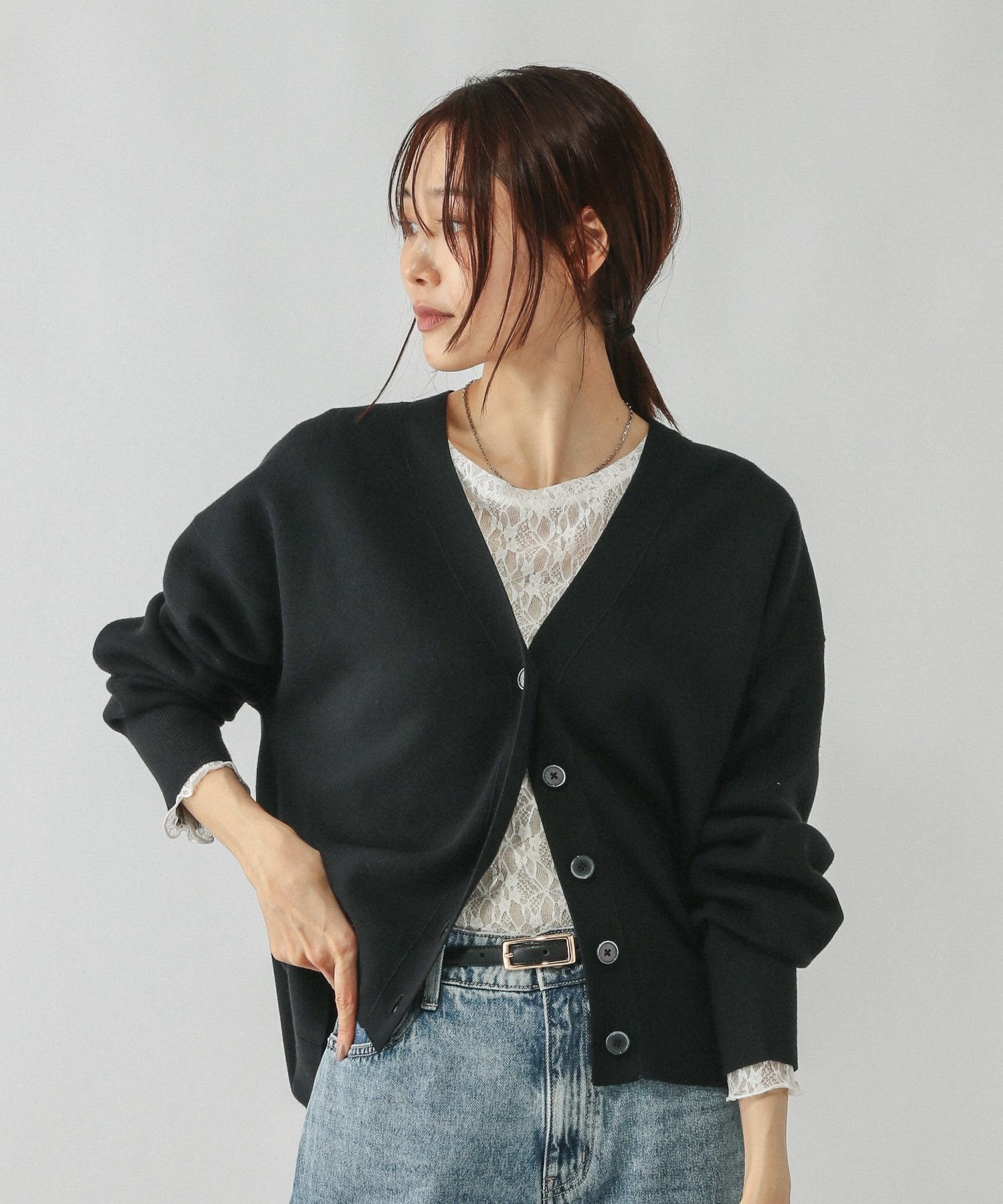 【グローバルワーク/GLOBAL WORK】のスウェットライクVネックカーディガン/571348 人気、トレンドファッション・服の通販 founy(ファニー) 　ファッション　Fashion　レディースファッション　Fashion for Women　トップス・カットソー　Cut & Sew Tops　カーディガン・羽織り　Layered Style Cardigans　レディースパーカー・カジュアルフーディー　Casual Hoodies & Sweatshirts　スウェット・クルーネックトップス　Sweatshirts & Crewnecks / Relaxed Fit Sweat Tops　Vネックトップス　V-Neck Tops / V-Cut Neckline Shirts　おすすめ　Recommended / Our Picks　カーディガン　Cardigan, Knitwear　ジャカード／ジャガード　Jacquard, Woven Pattern　ダブル　Double, Double-Breasted　ラウンド　Round, Round Neck　 other-1|ID: prp329100004692366 ipo3291000000033882953
