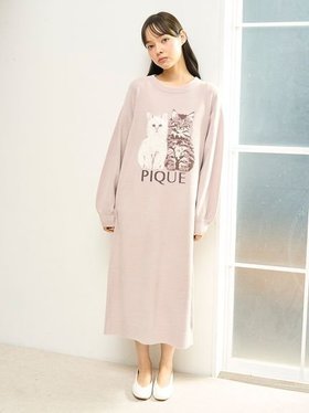 【ジェラート ピケ/gelato pique】 ツインキャットジャガードワンピース人気、トレンドファッション・服の通販 founy(ファニー) ファッション Fashion レディースファッション Fashion for Women ワンピース Dresses ショート Short, Short Length スマート Smart, Elegant スリーブ Sleeve, Long Sleeve / Short Sleeve ブランケット Blanket, Throw Blanket リラックス Relax, Relaxed Fit 人気 Popular, Best Seller 猫 Cat, Kitty 秋 Autumn |ID:prp329100004692382