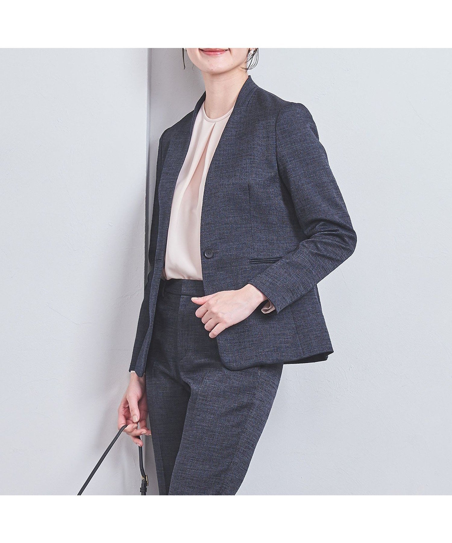【ユナイテッドアローズ/UNITED ARROWS】のスラブ ノーラペル ジャケット インテリア・キッズ・メンズ・レディースファッション・服の通販 founy(ファニー) 　ファッション　Fashion　レディースファッション　Fashion for Women　アウター　Coat / Outerwear Collection　レディースジャケット・軽アウター　Jackets　ジャケット　Jacket, Outerwear　スタンド　Stand Collar, Upright Stand　セットアップ　Set-Up, Coordinated Outfit　ツイード　Twill, Twill Weave　フィット　Fit, Slim Fit　ポケット　Pocket, Pocket Detail　おすすめ　Recommended / Our Picks　セレモニー　Ceremony　ビジネス 仕事 通勤　Business / Work / Commuting　NAVY|ID: prp329100004692394 ipo3291000000033883094