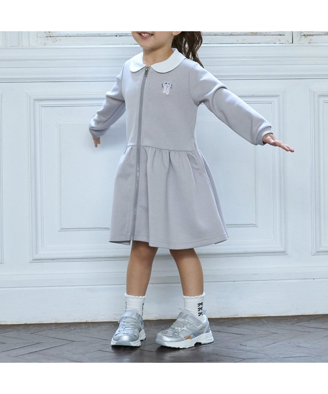 【ナルミヤ オンライン/NARUMIYA ONELINE / KIDS】の【バレエ】前あき衿ワンピース インテリア・キッズ・メンズ・レディースファッション・服の通販 founy(ファニー) 　ファッション　Fashion　キッズファッション　Fashion for Kids　ワンピース　Dresses　おすすめ　Recommended / Our Picks　バレエ　Ballet, Ballet Style　フレア　Flare, Flared　ポケット　Pocket, Pocket Detail　レギンス　Leggings, Stretch Pants　A/W・秋冬　Autumn/Winter　ライト グレー|ID: prp329100004692499 ipo3291000000034026058