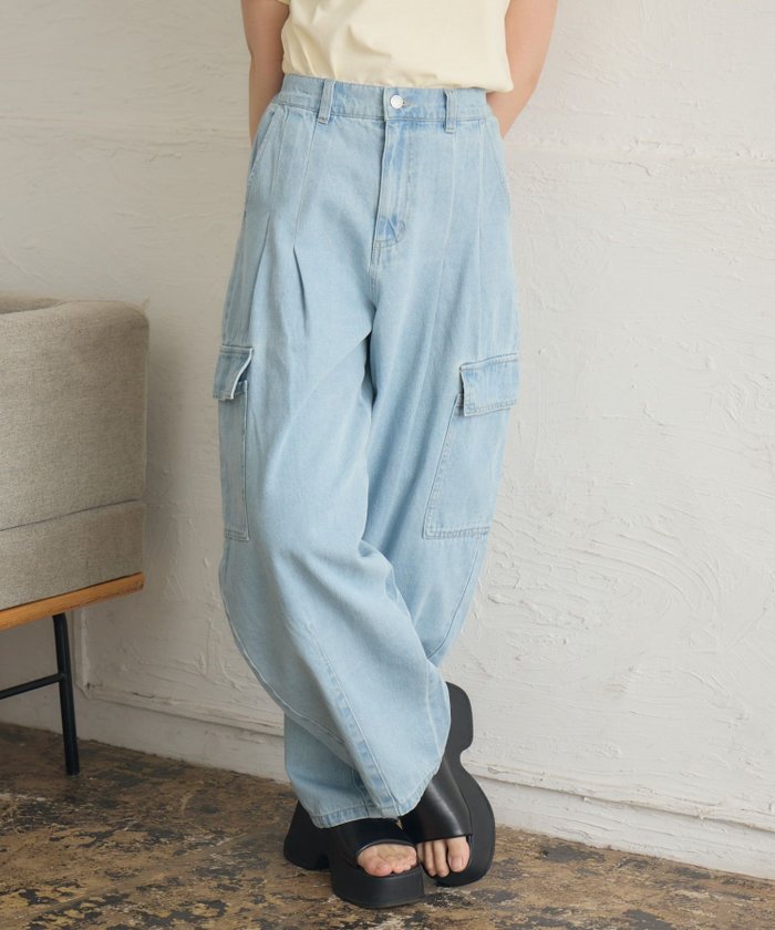 【レトロガール/RETRO GIRL】のカーゴポケデニムPT インテリア・キッズ・メンズ・レディースファッション・服の通販 founy(ファニー) https://founy.com/ ファッション Fashion レディースファッション Fashion for Women パンツ Pants & Trousers おすすめ Recommended / Our Picks カーゴパンツ Cargo Pants, Utility Pants スクエア Square, Square Shape デニム Denim, Jeans Material トレンド Trend, Trending Now ベーシック Basic, Essential ポケット Pocket, Pocket Detail ワイド Wide, Wide Fit 夏 Summer |ID: prp329100004692502 ipo3291000000033883665