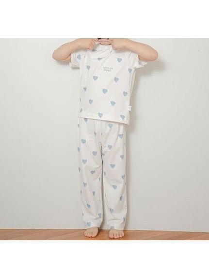 【ジェラート ピケ/gelato pique / KIDS】の【KIDS】ハート柄ロングパンツ インテリア・キッズ・メンズ・レディースファッション・服の通販 founy(ファニー) 　ファッション　Fashion　キッズファッション　Fashion for Kids　ボトムス　Bottoms　ストレッチ　Stretch, Stretchy Fabric　トレンド　Trend, Trending Now　ポケット　Pocket, Pocket Detail　ロング　Long, Long-Length　BLU[086]|ID: prp329100004692511 ipo3291000000033883753