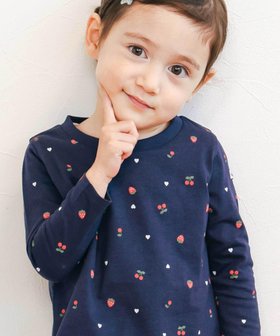 【ベベ オンライン ストア/BEBE ONLINE STORE / KIDS】の【スララク/防汚加工/オーガニックコットン】ときめき女の子長袖Tシャツ(80~130cm) 人気、トレンドファッション・服の通販 founy(ファニー) ファッション Fashion キッズファッション Fashion for Kids アンダー Underwear Essentials イエロー Yellow チェリー Cherry, Cherry Pattern 人気 Popular, Best Seller 猫 Cat, Kitty 長袖 Long Sleeve, Full Sleeve パープル Purple, Violet フリル Frill, Ruffle フレンチ French, French Style フロント Front, Front Design プリント Print, Printed Pattern ボーダー Border, Stripe モチーフ Motif, Design Theme A/W・秋冬 Autumn/Winter 犬 Dog エレガント 上品 Elegant 2025年 2025 2025-2026秋冬・A/W Autumn/Winter 2025–26 AW25–26 |ID:prp329100004692526