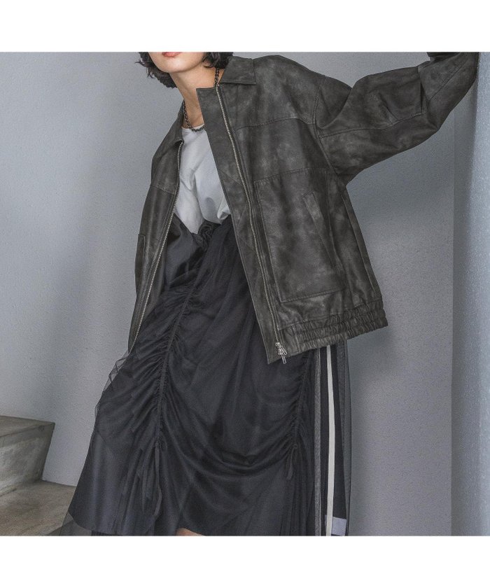 【ページボーイ/PAGEBOY】のサンドヴィンテージレザーブルゾン インテリア・キッズ・メンズ・レディースファッション・服の通販 founy(ファニー) https://founy.com/ ファッション Fashion レディースファッション Fashion for Women アウター Coat / Outerwear Collection ブルゾンジャケット・スポーティアウター Blouson Jackets トップス・カットソー Cut & Sew Tops ベスト&ジレ / 重ね着スタイル Vests & Gilets バランス Balance, Style Balance ポケット Pocket, Pocket Detail ヴィンテージ Vintage Style 秋 Autumn |ID: prp329100004692534 ipo3291000000033883872