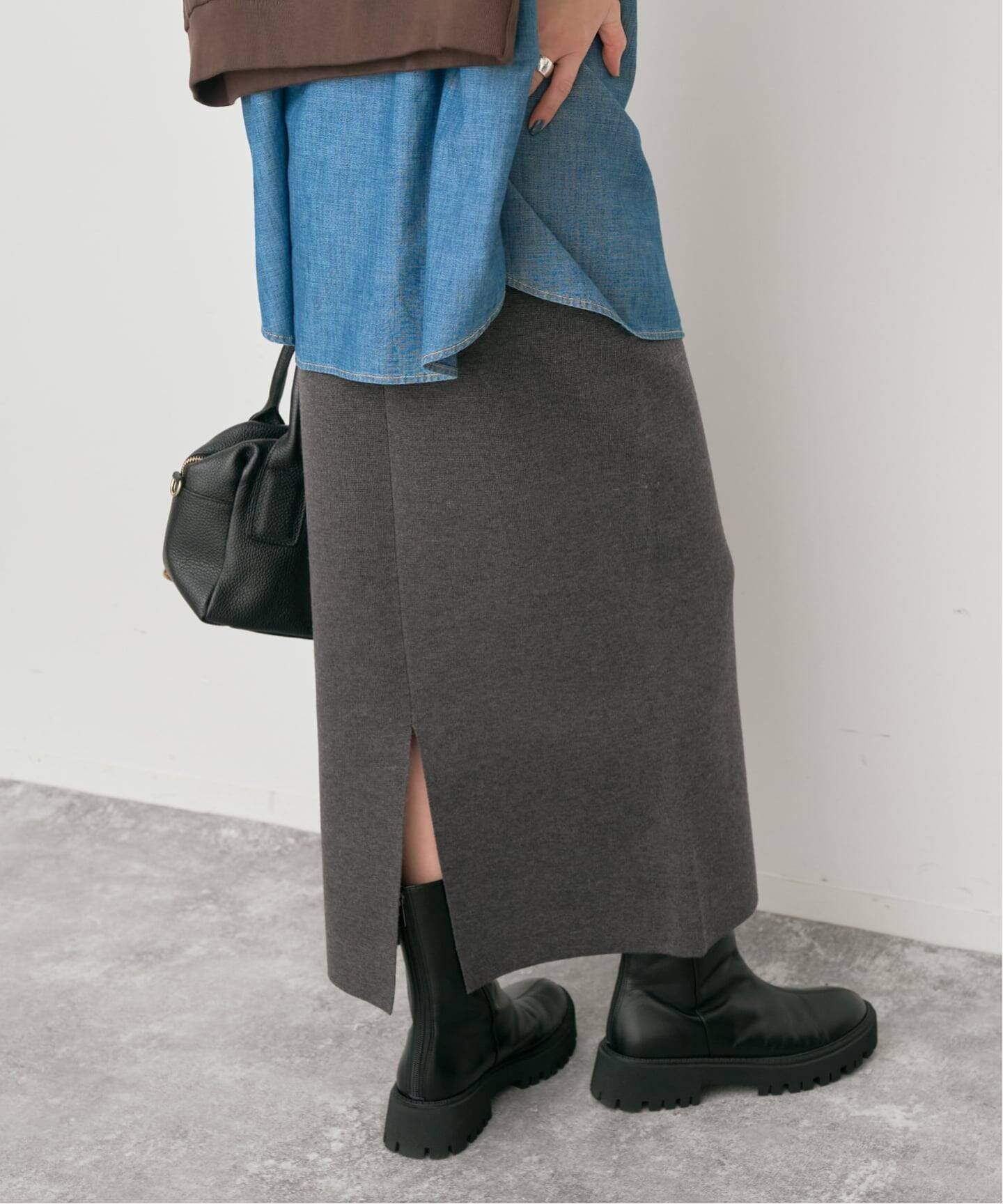 【スピック&スパン/Spick & Span】のミラノリブニットスカート インテリア・キッズ・メンズ・レディースファッション・服の通販 founy(ファニー) 　ファッション　Fashion　レディースファッション　Fashion for Women　スカート　Skirts　ジャケット　Jacket, Outerwear　スウェット / スエット　Sweatshirt, Sweatwear　フィット　Fit, Slim Fit　ミラノリブ　Milano Rib, Milano Stitch　エレガント 上品　Elegant　定番　Standard, Basic Item　グレー|ID: prp329100004692549 ipo3291000000033883941