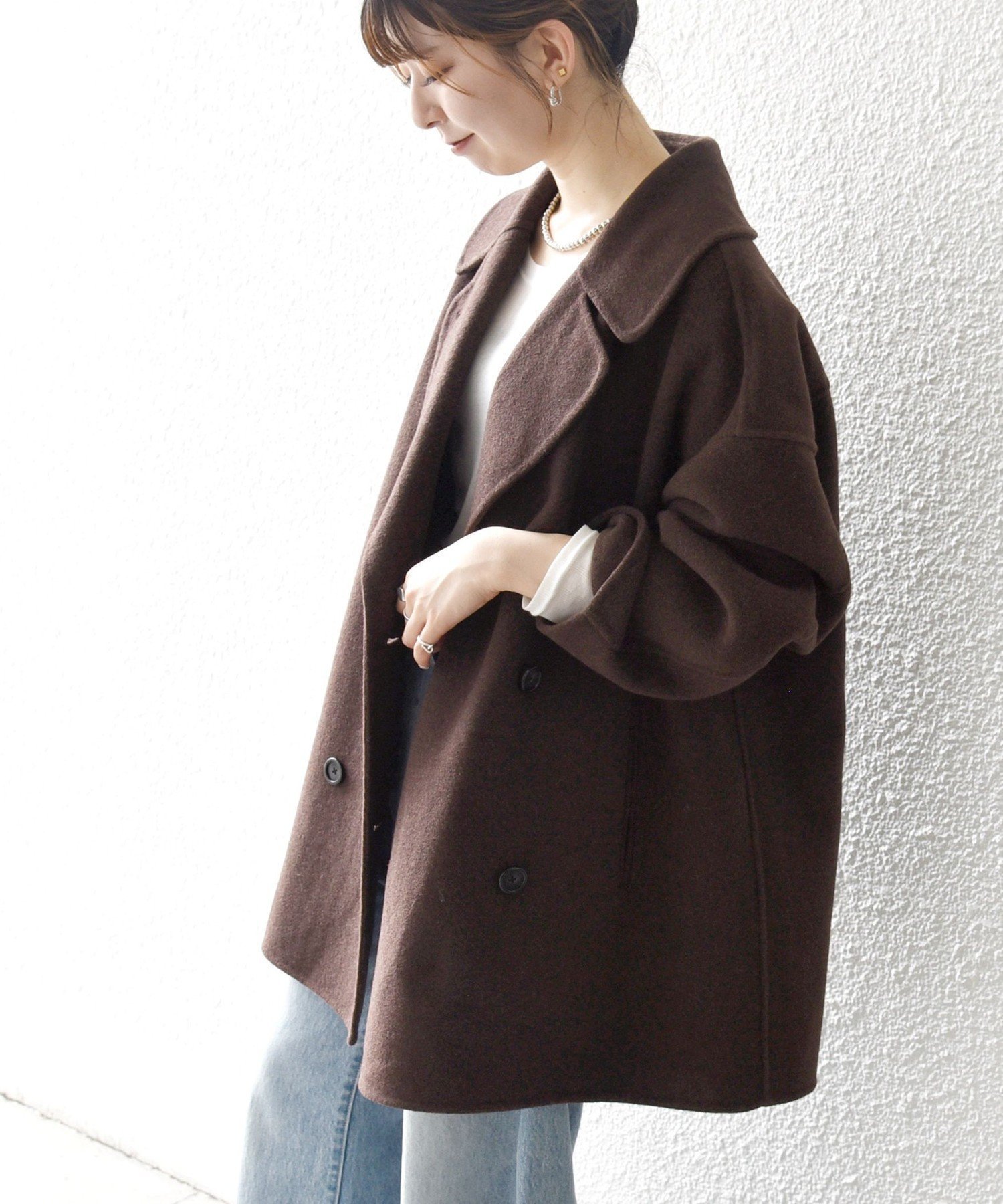 【シップス フォー ウィメン/SHIPS】のSHIPS any リバー ダブル テーラード ミドル コクーン コート インテリア・キッズ・メンズ・レディースファッション・服の通販 founy(ファニー) ファッション Fashion レディースファッション Fashion for Women アウター Coat / Outerwear Collection コート・ロングコート・ピーコート Long Coats, Peacoats & More オケージョン Occasion Wear コクーン Cocoon, Cocoon Silhouette ショルダー Shoulder, Shoulder Strap シンプル Simple, Minimal スウェット / スエット Sweatshirt, Sweatwear ダブル Double, Double-Breasted テーラード Tailored, Tailored Fit ドロップ Drop Shoulder, Dropped Style ハーフ Half, Half-Length バランス Balance, Style Balance ボトム Bottoms, Lower Wear ミドル Middle Length, Mid Height ルーズ Loose, Oversized おすすめ Recommended / Our Picks 2025年 2025 2025-2026秋冬・A/W Autumn/Winter 2025–26 AW25–26 ブラウン|ID: prp329100004692567 ipo3291000000034402982