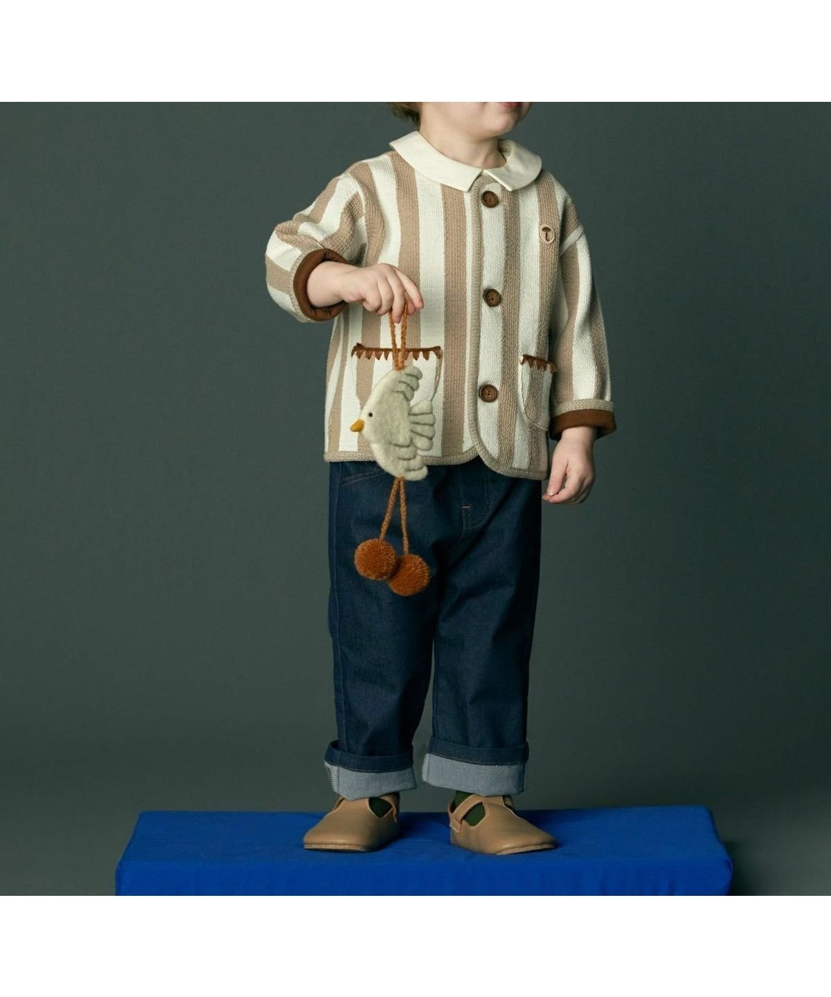 【モイモルン/moimoln / KIDS】のスカッチカーディガン インテリア・キッズ・メンズ・レディースファッション・服の通販 founy(ファニー) 　ファッション　Fashion　キッズファッション　Fashion for Kids　カーディガン　Cardigan, Knitwear　ストライプ　Stripe, Striped Pattern　ポケット　Pocket, Pocket Detail　ベージュ|ID: prp329100004692572 ipo3291000000033884041