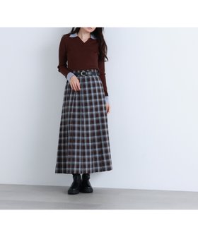 【ナチュラル ビューティー ベーシック/NATURAL BEAUTY BASIC】のベルテッドチェックプリーツスカート 人気、トレンドファッション・服の通販 founy(ファニー) ファッション Fashion レディースファッション Fashion for Women スカート Skirts プリーツスカート / 上品フェミニンスタイル Pleated Skirts クラシカル Classical, Vintage-Inspired シャーリング Shirring, Ruched チェック Check, Plaid, Tartan フィット Fit, Slim Fit プリーツ Pleats, Pleated ロング Long, Long-Length A/W・秋冬 Autumn/Winter |ID:prp329100004692634