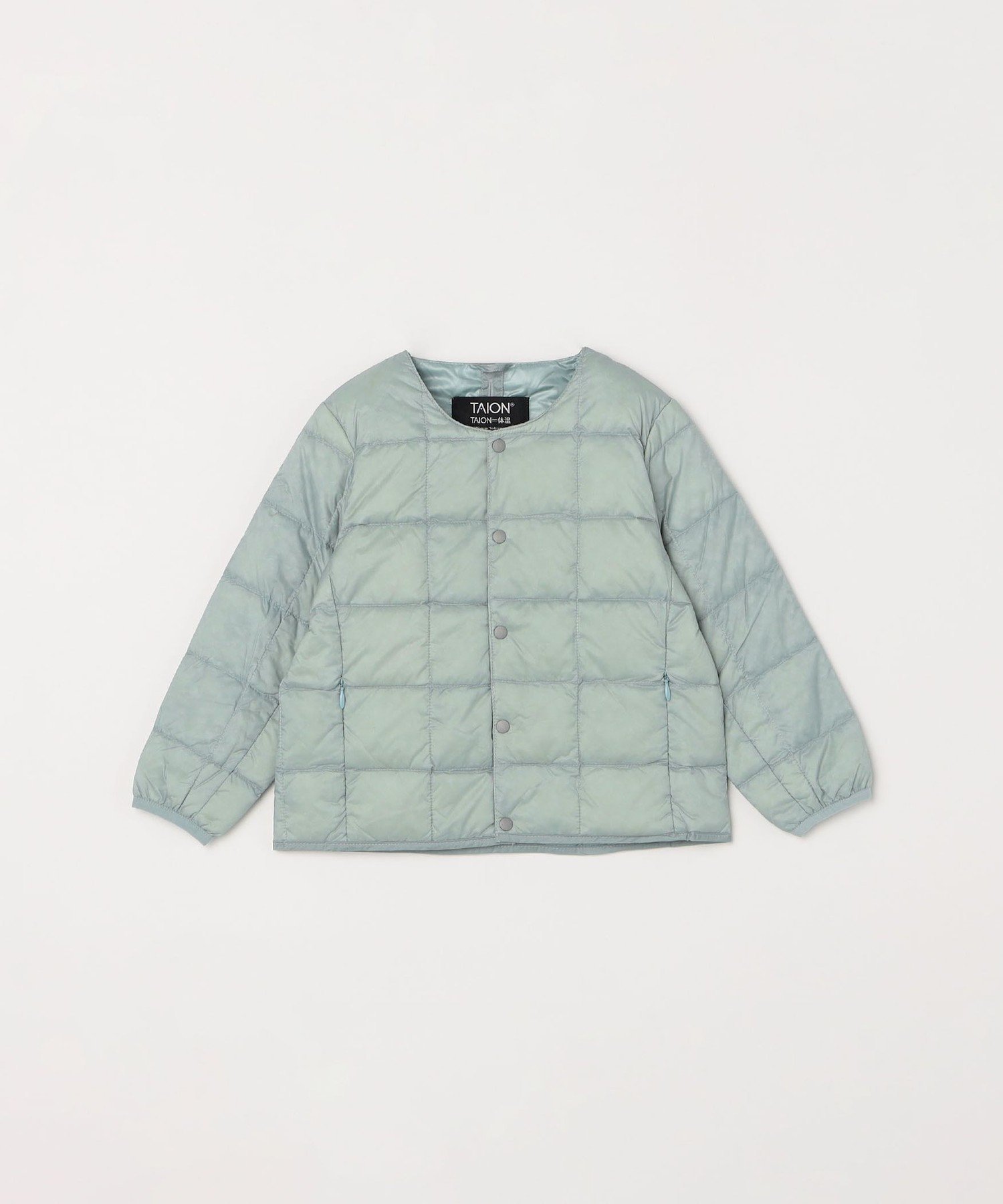 【シップス/SHIPS / KIDS】のTAION クルーネック ボタン ダウン カーディガン インテリア・キッズ・メンズ・レディースファッション・服の通販 founy(ファニー) 　ファッション　Fashion　キッズファッション　Fashion for Kids　インナー　Innerwear　カーディガン　Cardigan, Knitwear　タフタ　Taffeta, Structured Fabric　ダウン　Down, Puffer　パーカー　Hoodie, Parka　定番　Standard, Basic Item　軽量　Lightweight, Ultra Light　ライトブルー|ID: prp329100004692703 ipo3291000000033884672