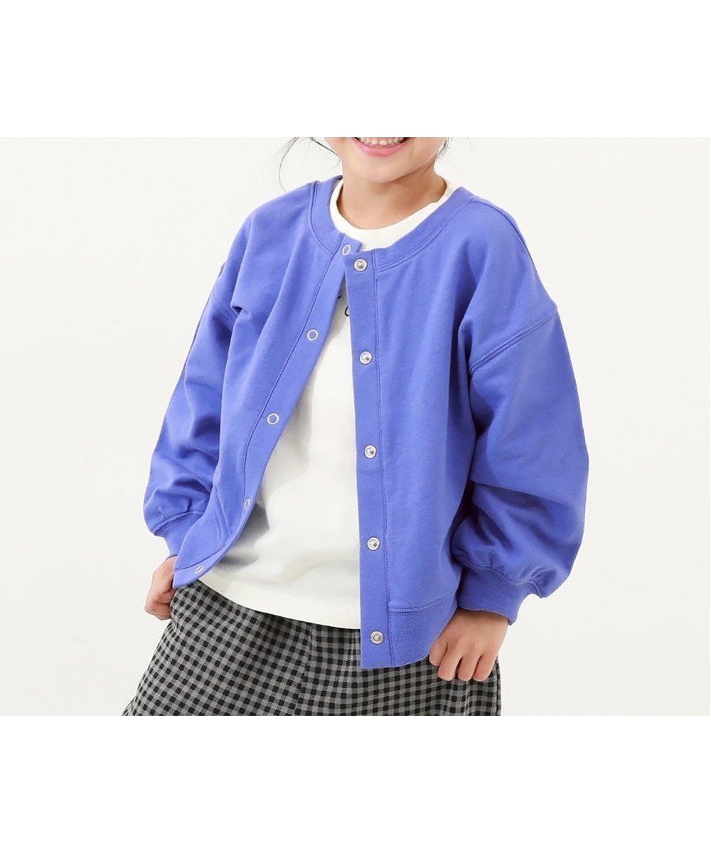 【デビロック/devirock / KIDS】の綿100% 2WAY カラーカーディガン カーディガン トップス 25AW インテリア・キッズ・メンズ・レディースファッション・服の通販 founy(ファニー) 　ファッション　Fashion　キッズファッション　Fashion for Kids　トップス・カットソー　Cut & Sew Tops　カーディガン　Cardigan, Knitwear　スウェット / スエット　Sweatshirt, Sweatwear　デニム　Denim, Jeans Material　トレンド　Trend, Trending Now　フリル　Frill, Ruffle　おすすめ　Recommended / Our Picks　2025年　2025　2025-2026秋冬・A/W　Autumn/Winter 2025–26 AW25–26　Pブルー|ID: prp329100004692749 ipo3291000000034075812