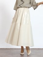 【ヴァン/Vin】の異素材切り替えフレアスカート オフホワイト|ID: prp329100004692757 ipo3291000000033884895