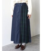 【ルディックパーク/LUDIC PARK】のチェック柄切替デニムスカート 人気、トレンドファッション・服の通販 founy(ファニー) ファッション Fashion レディースファッション Fashion for Women スカート Skirts デニムスカート・カジュアルスカート Denim Skirts おすすめ Recommended / Our Picks チェック Check, Plaid, Tartan デニム Denim, Jeans Material プリーツ Pleats, Pleated 切替 Switching, Contrast Panel thumbnail 紺|ID: prp329100004692786 ipo3291000000033885006