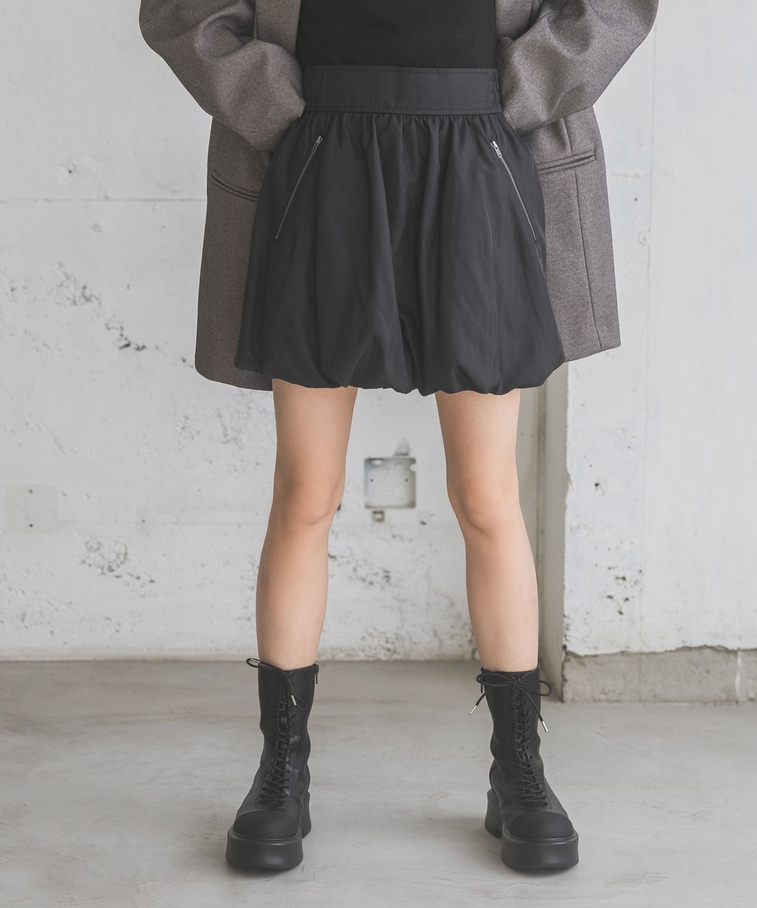 【ジーナシス/JEANASiS】のバルーンミニスカート インテリア・キッズ・メンズ・レディースファッション・服の通販 founy(ファニー) 　ファッション　Fashion　レディースファッション　Fashion for Women　スカート　Skirts　ミニスカート　Mini Skirts　おすすめ　Recommended / Our Picks　ガーリー　Girly, Feminine Style　ジャケット　Jacket, Outerwear　トレンド　Trend, Trending Now　バルーン　Balloon, Balloon Silhouette　フィット　Fit, Slim Fit　ミニスカート　Mini Skirt, Short Skirt　ヴィンテージ　Vintage Style　ブラック|ID: prp329100004692791 ipo3291000000033885035