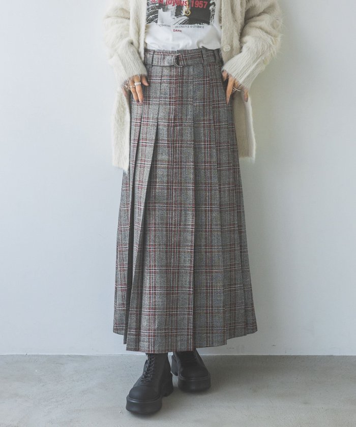 【ジーナシス/JEANASiS】のベルトツキラメチェックロングスカート インテリア・キッズ・メンズ・レディースファッション・服の通販 founy(ファニー) https://founy.com/ ファッション Fashion レディースファッション Fashion for Women スカート Skirts ロングスカート Long Skirts / Maxi & Midi Skirts ベルト&ウエストマーク Belts & Waist Accessories おすすめ Recommended / Our Picks コーティング Coating, Coated Finish ジップ Zip, Zipper チェック Check, Plaid, Tartan プリーツ Pleats, Pleated ボックス Boxy, Box Shape ロング Long, Long-Length |ID: prp329100004692793 ipo3291000000033885040
