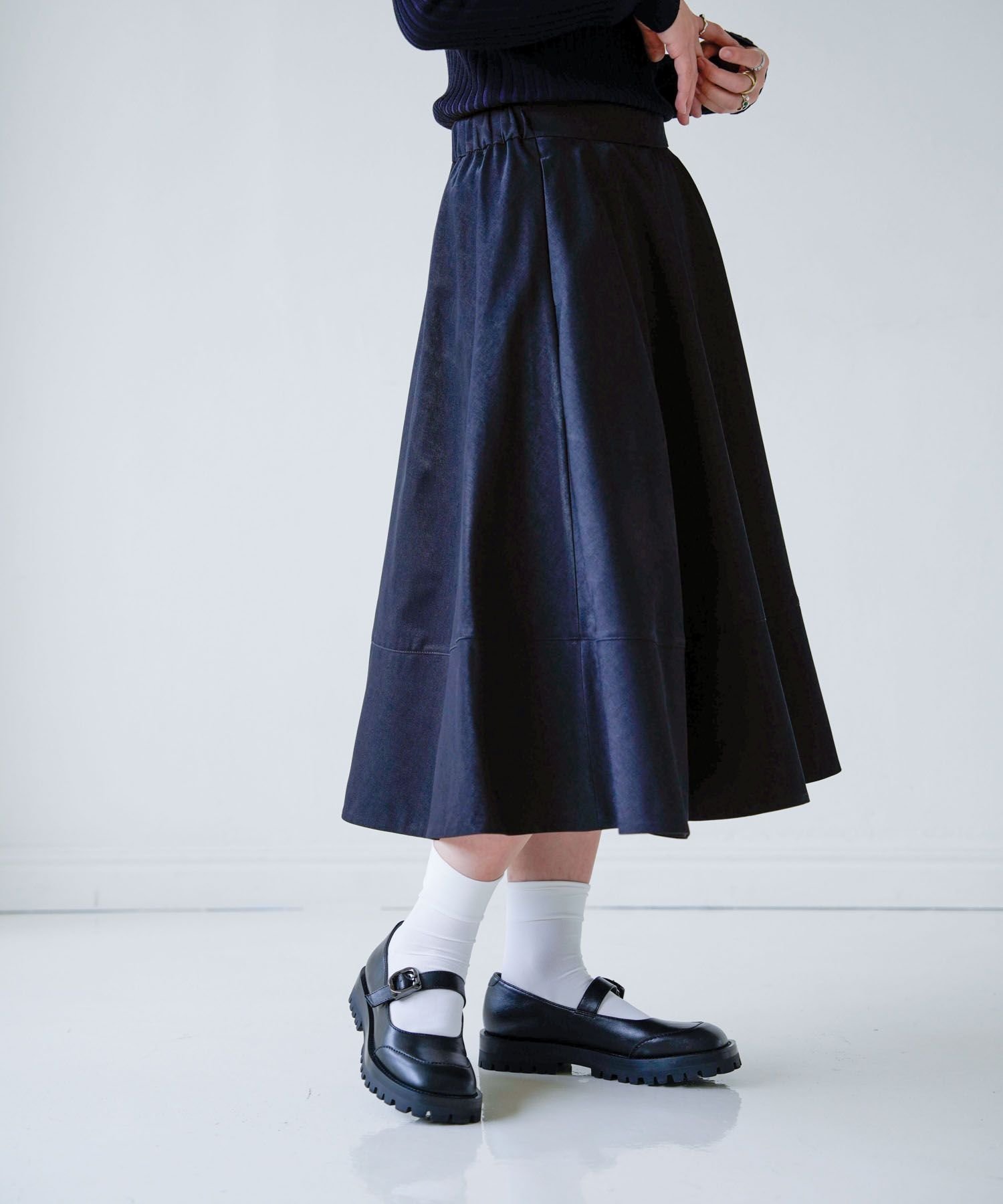 【ジーナシス/JEANASiS】のFlare Circular Skirt インテリア・キッズ・メンズ・レディースファッション・服の通販 founy(ファニー) 　ファッション　Fashion　レディースファッション　Fashion for Women　スカート　Skirts　おすすめ　Recommended / Our Picks　ドレープ　Drape, Draping Fabric　パターン　Pattern, Design Print　エレガント 上品　Elegant　ネイビー|ID: prp329100004692796 ipo3291000000033885052