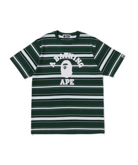 【アベイシングエイプ/A BATHING APE / MEN】のCOLLEGE STRIPE TEE 人気、トレンドファッション・服の通販 founy(ファニー) ファッション Fashion メンズファッション Fashion for Men ショート Short, Short Length スリーブ Sleeve, Long Sleeve / Short Sleeve フロント Front, Front Design プリント Print, Printed Pattern ラバー Rubber, Rubber Sole |ID:prp329100004692870