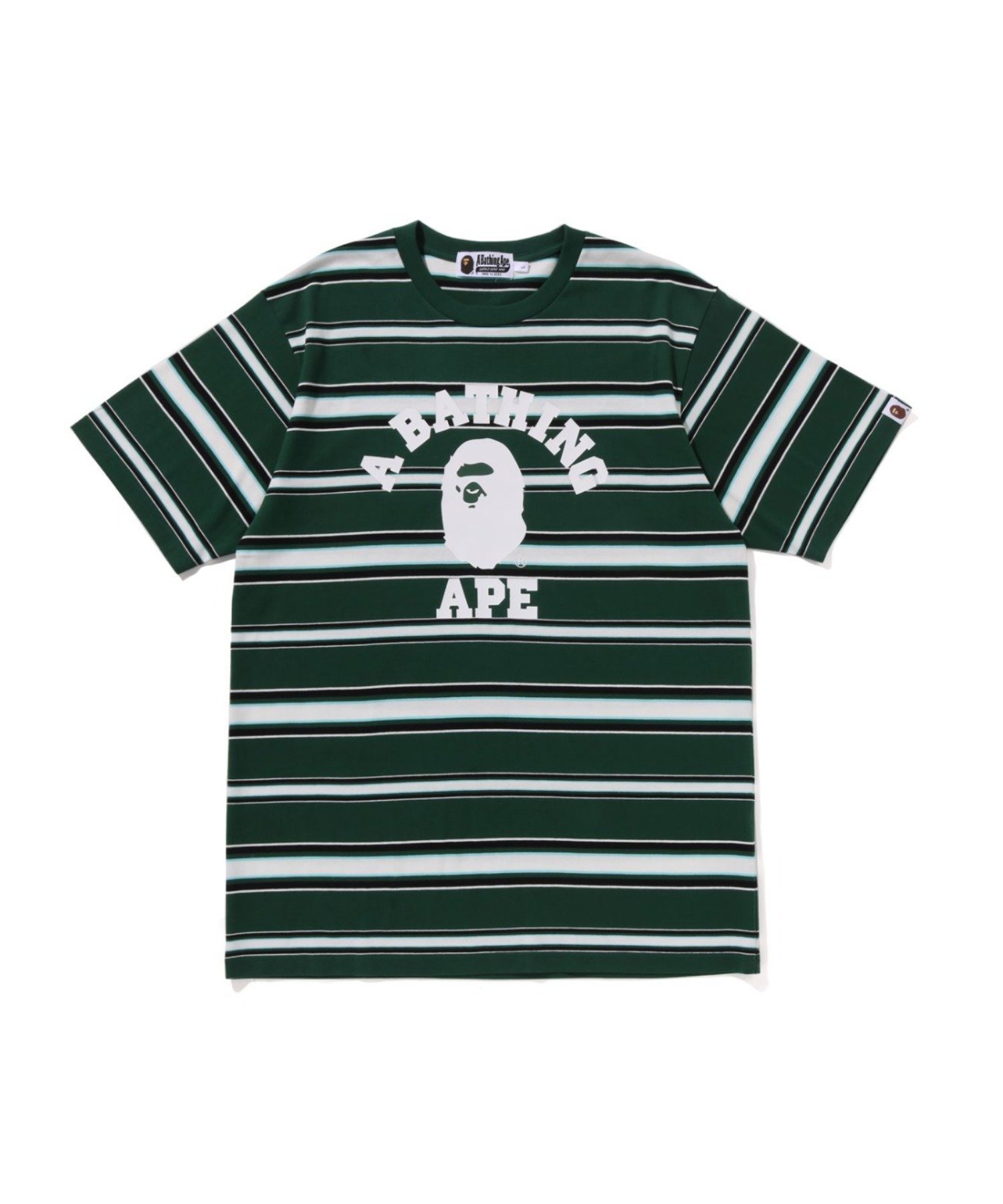 【アベイシングエイプ/A BATHING APE / MEN】のCOLLEGE STRIPE TEE 人気、トレンドファッション・服の通販 founy(ファニー) 　ファッション　Fashion　メンズファッション　Fashion for Men　ショート　Short, Short Length　スリーブ　Sleeve, Long Sleeve / Short Sleeve　フロント　Front, Front Design　プリント　Print, Printed Pattern　ラバー　Rubber, Rubber Sole　 other-1|ID: prp329100004692870 ipo3291000000033885324
