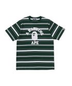 【アベイシングエイプ/A BATHING APE / MEN】のCOLLEGE STRIPE TEE 人気、トレンドファッション・服の通販 founy(ファニー) ファッション Fashion メンズファッション Fashion for Men ショート Short, Short Length スリーブ Sleeve, Long Sleeve / Short Sleeve フロント Front, Front Design プリント Print, Printed Pattern ラバー Rubber, Rubber Sole thumbnail GREEN|ID: prp329100004692870 ipo3291000000033885327