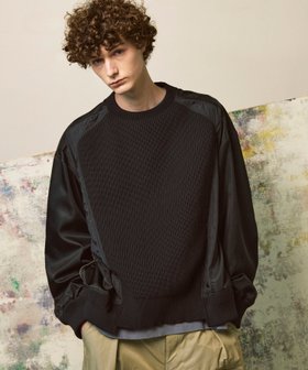 【メゾンスペシャル/MAISON SPECIAL】のKnit Combination Prime-Over Knit Pullover 人気、トレンドファッション・服の通販 founy(ファニー) ファッション Fashion レディースファッション Fashion for Women トップス・カットソー Cut & Sew Tops ニット Knit Tops & Sweaters カジュアルプルオーバー・ニットトップス Pullovers & Knit Tops / Casual Pullovers 切替 Switching, Contrast Panel ショルダー Shoulder, Shoulder Strap ジャケット Jacket, Outerwear ドロップ Drop Shoulder, Dropped Style ワイド Wide, Wide Fit |ID:prp329100004692891