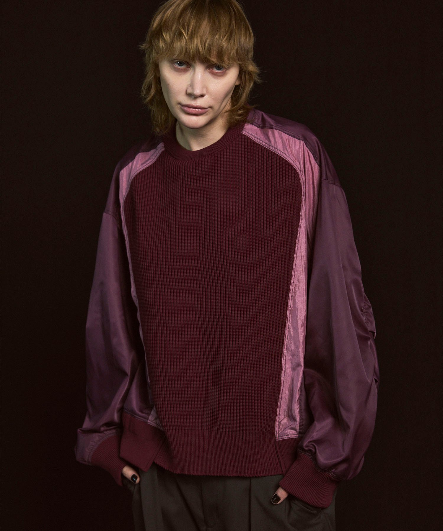 【メゾンスペシャル/MAISON SPECIAL】のKnit Combination Prime-Over Knit Pullover インテリア・キッズ・メンズ・レディースファッション・服の通販 founy(ファニー) 　ファッション　Fashion　レディースファッション　Fashion for Women　トップス・カットソー　Cut & Sew Tops　ニット　Knit Tops & Sweaters　カジュアルプルオーバー・ニットトップス　Pullovers & Knit Tops / Casual Pullovers　切替　Switching, Contrast Panel　ショルダー　Shoulder, Shoulder Strap　ジャケット　Jacket, Outerwear　ドロップ　Drop Shoulder, Dropped Style　ワイド　Wide, Wide Fit　BGD|ID: prp329100004692891 ipo3291000000033885413