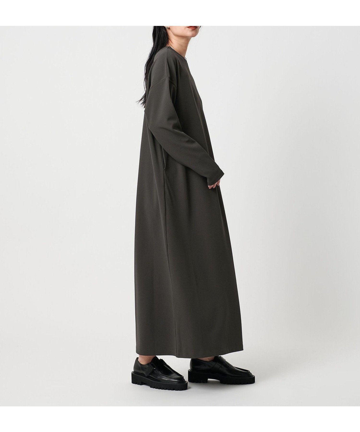 【ユナイテッドアローズ/UNITED ARROWS】のMARW UNITED ARROWS ジャージー ロングスリーブ ワンピース インテリア・キッズ・メンズ・レディースファッション・服の通販 founy(ファニー) 　ファッション　Fashion　レディースファッション　Fashion for Women　ワンピース　Dresses　カーディガン　Cardigan, Knitwear　ジャケット　Jacket, Outerwear　スリーブ　Sleeve, Long Sleeve / Short Sleeve　人気　Popular, Best Seller　ポケット　Pocket, Pocket Detail　ロング　Long, Long-Length　ビジネス 仕事 通勤　Business / Work / Commuting　DK.GRAY|ID: prp329100004692909 ipo3291000000033885486
