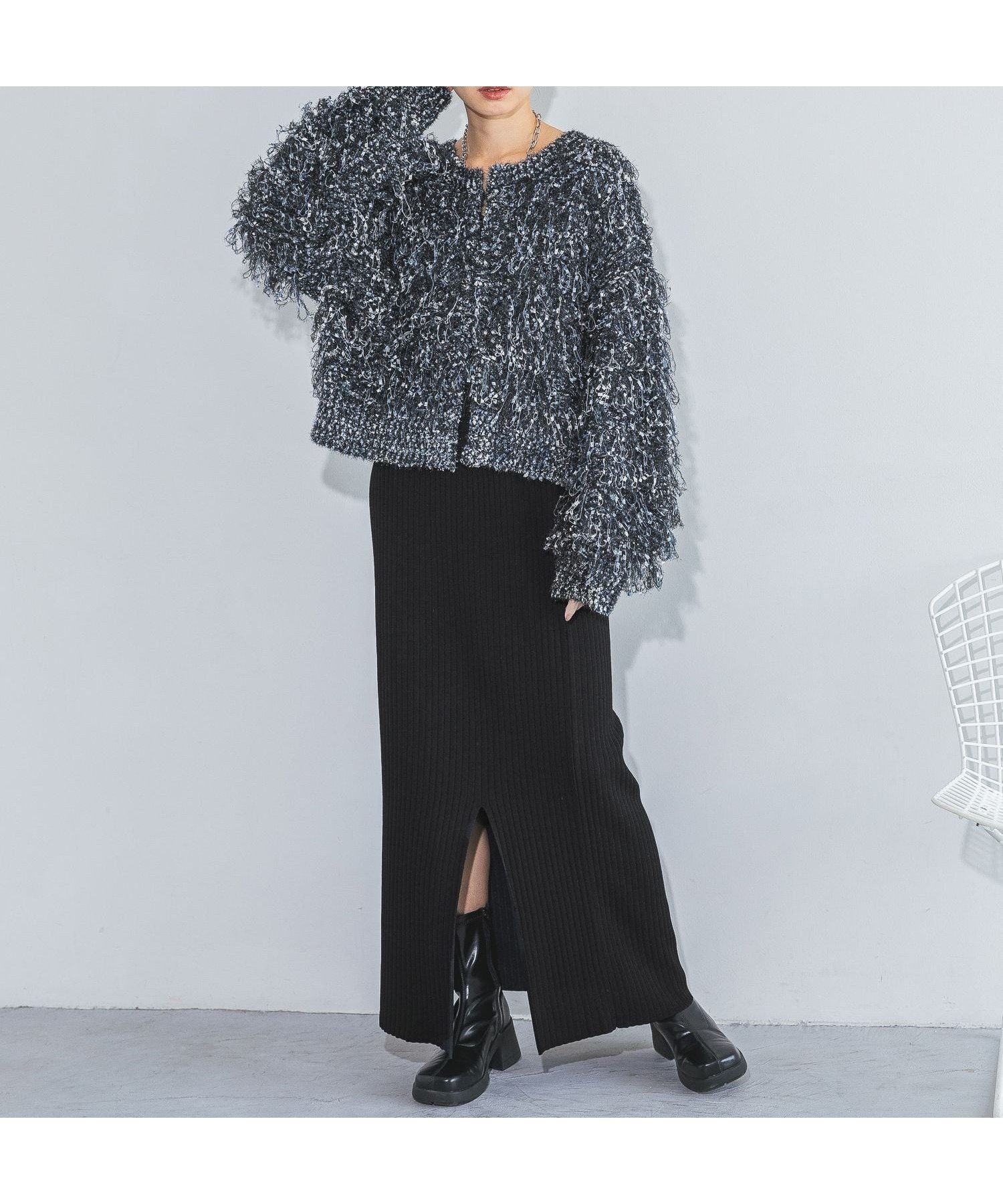 【ジーナシス/JEANASiS】のMIXループヤーンカーディガン2P 人気、トレンドファッション・服の通販 founy(ファニー) 　ファッション　Fashion　レディースファッション　Fashion for Women　トップス・カットソー　Cut & Sew Tops　カーディガン・羽織り　Layered Style Cardigans　おすすめ　Recommended / Our Picks　カーディガン　Cardigan, Knitwear　ショート　Short, Short Length　スリット　Slit, Slit Detail　セットアップ　Set-Up, Coordinated Outfit　フリンジ　Fringe, Tassel　ボレロ　Bolero, Short Cardigan　ループ　Loop, Loop Knit　ロング　Long, Long-Length　 other-1|ID: prp329100004692915 ipo3291000000033885503