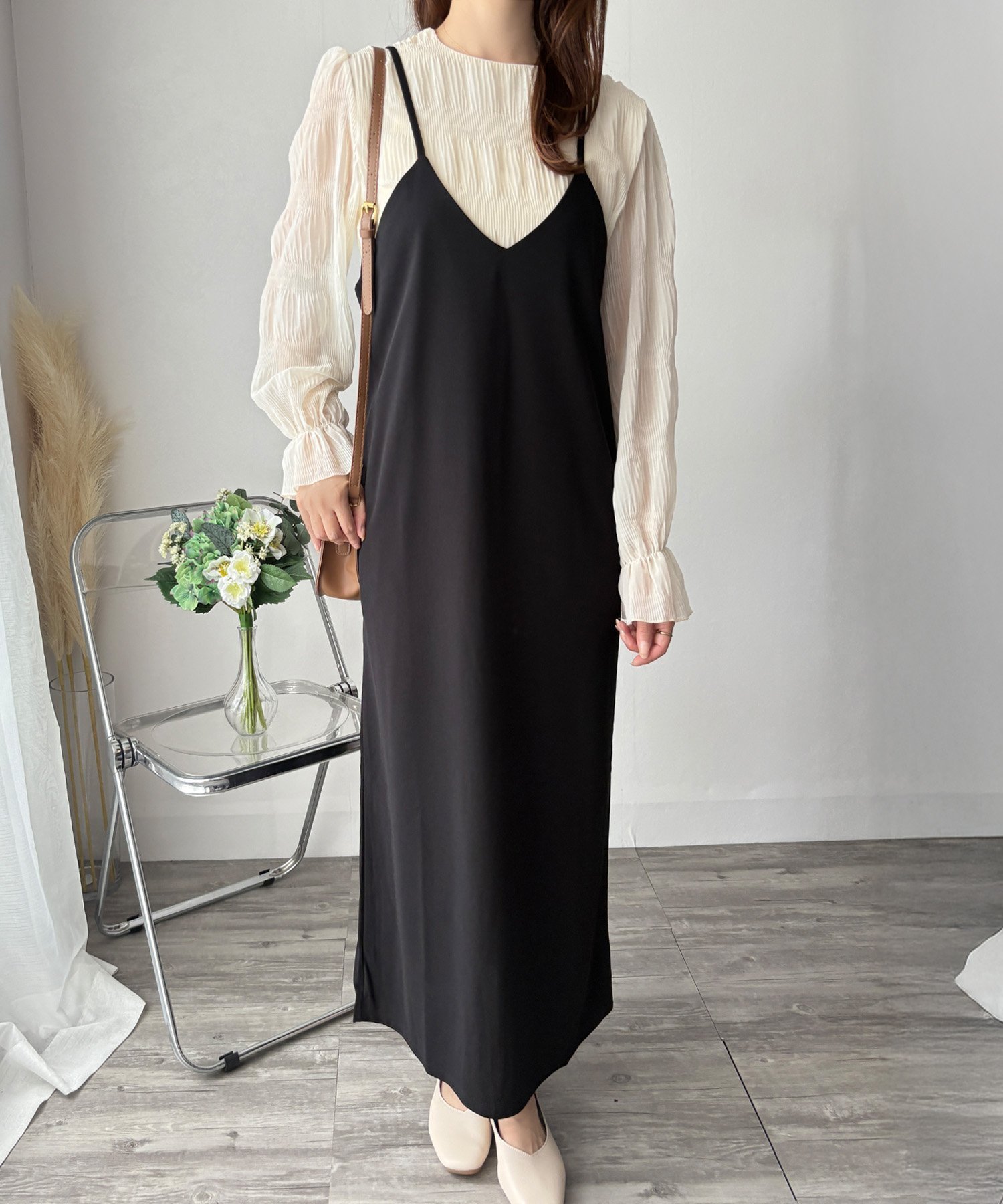【アミュレット/Amulet】の【Amulet】キャミソールロングワンピース 人気、トレンドファッション・服の通販 founy(ファニー) 　ファッション　Fashion　レディースファッション　Fashion for Women　ワンピース　Dresses　アクセサリー　Fashion Accessories　キャミソール　Camisole, Spaghetti Strap Top　サンダル　Sandals, Summer Shoes　シンプル　Simple, Minimal　スニーカー　Sneakers, Trainers　フェミニン　Feminine, Girly　ラップ　Wrap, Wrap Design　リラックス　Relax, Relaxed Fit　ロング　Long, Long-Length　エレガント 上品　Elegant　 other-1|ID: prp329100004692932 ipo3291000000033990104