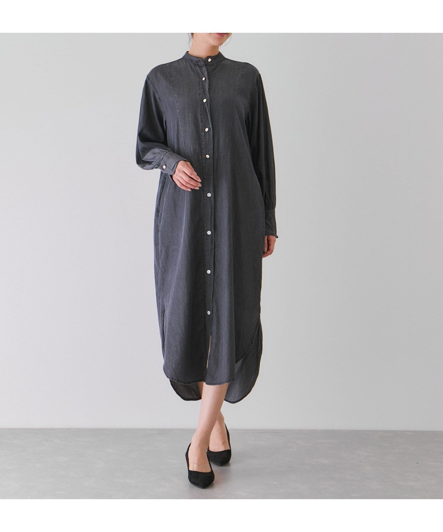 【ジャイロ/JAYRO】のロングデニムワンピース 人気、トレンドファッション・服の通販 founy(ファニー) 　ファッション　Fashion　レディースファッション　Fashion for Women　ワンピース　Dresses　ギャザー　Gathered, Ruffled　デニム　Denim, Jeans Material　パール　Pearl, Pearl Accent　ポケット　Pocket, Pocket Detail　羽織　Haori, Light Jacket　レギンス　Leggings, Stretch Pants　楽ちん　Easy Fit, Comfortable　冬　Winter / This Winter　A/W・秋冬　Autumn/Winter　旅行　Travel　エレガント 上品　Elegant　 other-1|ID: prp329100004692944 ipo3291000000033990366