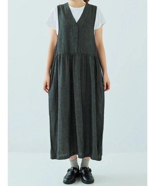 【ルディックパーク/LUDIC PARK】の先染めツイルジャンパースカート インテリア・キッズ・メンズ・レディースファッション・服の通販 founy(ファニー) 　ファッション　Fashion　レディースファッション　Fashion for Women　スカート　Skirts　おすすめ　Recommended / Our Picks　カットソー　Cut and Sewn Top　黒|ID: prp329100004692967 ipo3291000000033885716