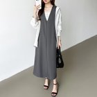 【ココモモ/COCOMOMO】の【きれいめ・カジュアルにも】 ジャンパースカート Vネック ワンピース 人気、トレンドファッション・服の通販 founy(ファニー) ファッション Fashion レディースファッション Fashion for Women スカート Skirts シンプル Simple, Minimal スリット Slit, Slit Detail フラップ Flap, Flap Pocket ポケット Pocket, Pocket Detail thumbnail ダークグレー|ID: prp329100004692996 ipo3291000000034240191