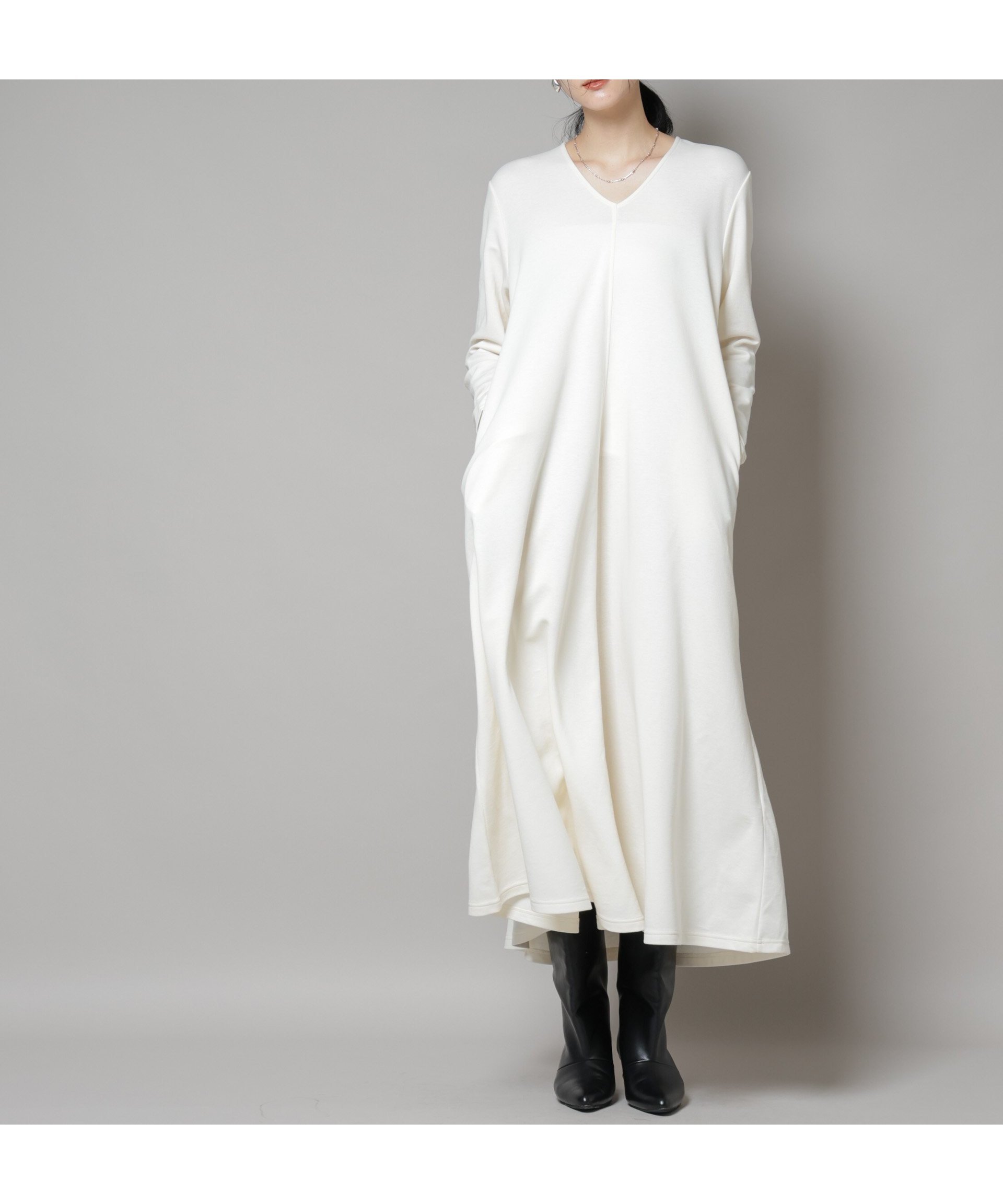【ナノ ユニバース/nano universe】のライトコットンダンボールフレアワンピース インテリア・キッズ・メンズ・レディースファッション・服の通販 founy(ファニー) 　ファッション　Fashion　レディースファッション　Fashion for Women　ワンピース　Dresses　2025年　2025　2025-2026秋冬・A/W　Autumn/Winter 2025–26 AW25–26　コンパクト　Compact, Small Size　シンプル　Simple, Minimal　スマート　Smart, Elegant　フレア　Flare, Flared　ポケット　Pocket, Pocket Detail　ロング　Long, Long-Length　オフホワイト1|ID: prp329100004693035 ipo3291000000033886079