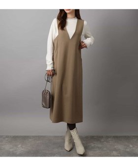【エムケイ ミッシェルクラン/MK MICHEL KLEIN】のウールライクVネックジャンパースカート/洗える 人気、トレンドファッション・服の通販 founy(ファニー) ファッション Fashion レディースファッション Fashion for Women スカート Skirts インナー Innerwear 冬 Winter / This Winter 夏 Summer 春 Spring 洗える Machine Washable 秋 Autumn |ID:prp329100004693037