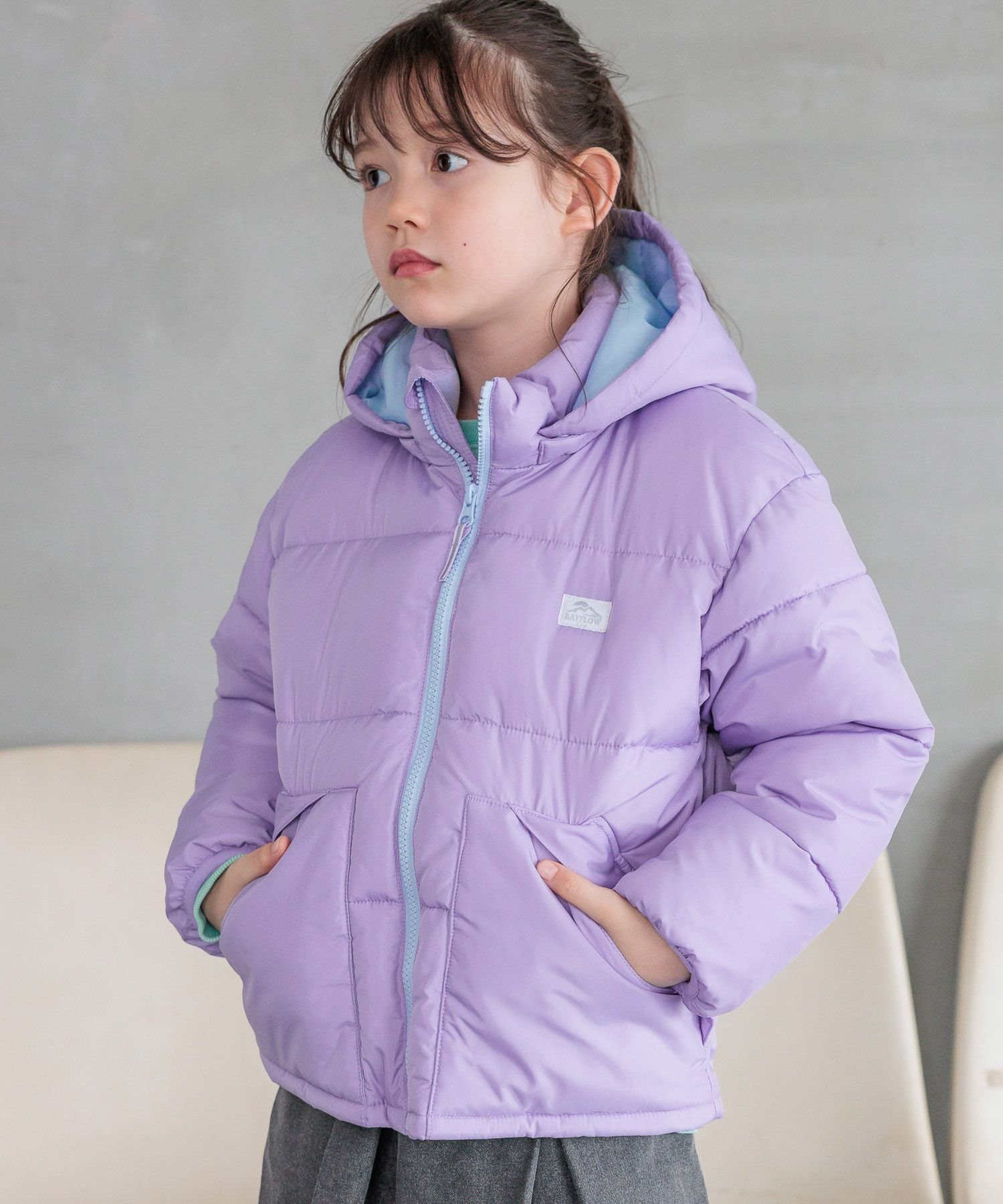 【ベイフロー/BAYFLOW / KIDS】の選べるサイズ展開! エアサーマルフードジャケット(KIDS) インテリア・キッズ・メンズ・レディースファッション・服の通販 founy(ファニー) 　ファッション　Fashion　キッズファッション　Fashion for Kids　洗える　Machine Washable　クール　Cool, Chic　グラフィック　Graphic, Graphic Design　軽量　Lightweight, Ultra Light　ダウン　Down, Puffer　デニム　Denim, Jeans Material　ベーシック　Basic, Essential　ボトム　Bottoms, Lower Wear　ポケット　Pocket, Pocket Detail　ミニスカート　Mini Skirt, Short Skirt　冬　Winter / This Winter　おすすめ　Recommended / Our Picks　パープル90|ID: prp329100004693282 ipo3291000000034025452