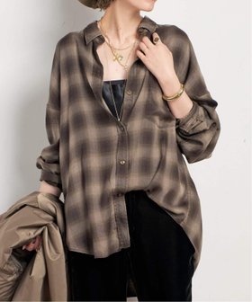 【エーピーストゥディオ/AP STUDIO】のオーバーダイオンブレチェックシャツ 人気、トレンドファッション・服の通販 founy(ファニー) ファッション Fashion レディースファッション Fashion for Women トップス・カットソー Cut & Sew Tops シャツ・ブラウス・オフィスカジュアル Elegant Blouses & Button-Ups リラックス Relax, Relaxed Fit ワンポイント One Point, Statement Accent 羽織 Haori, Light Jacket |ID:prp329100004693350