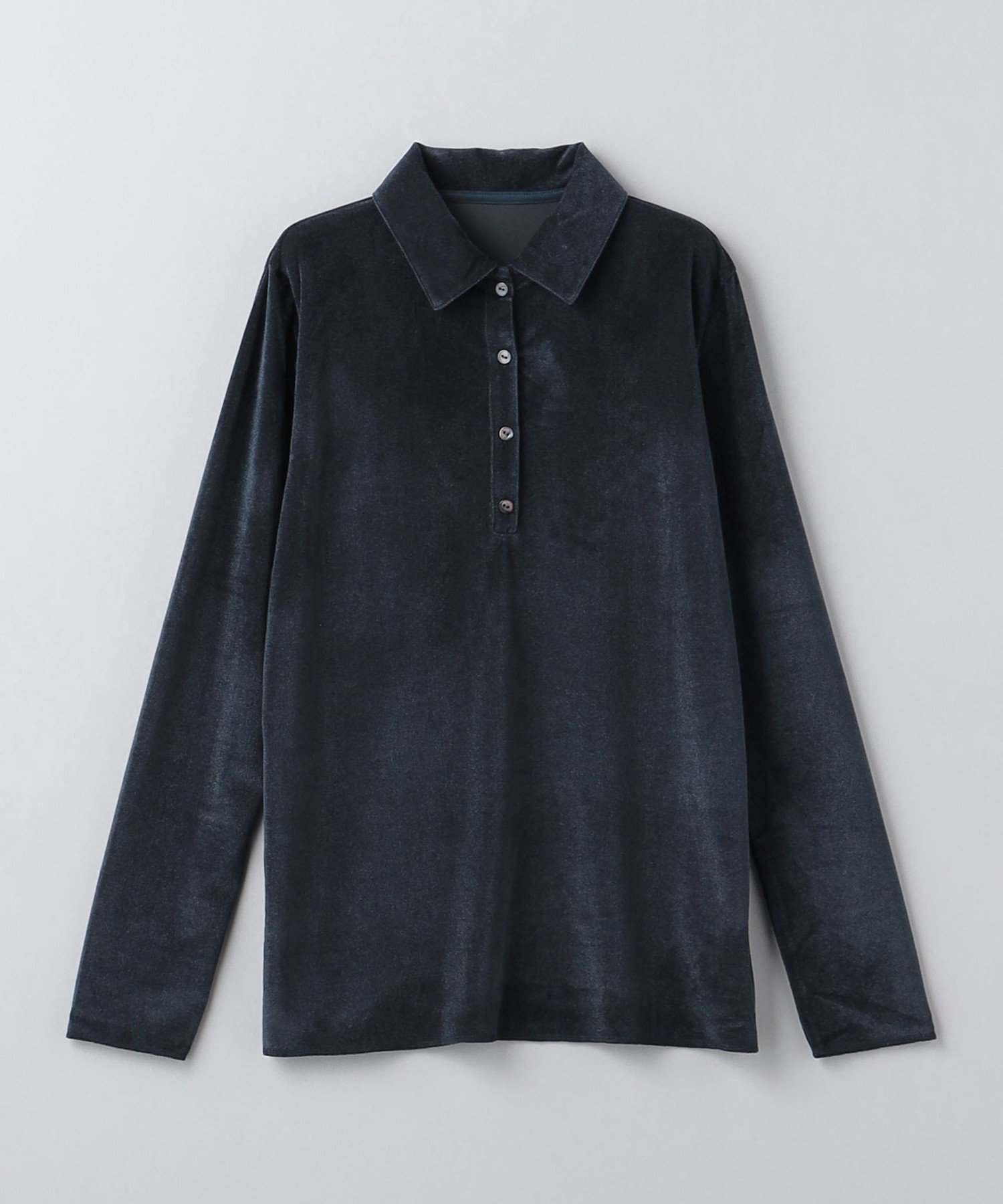 【ユナイテッドアローズ/UNITED ARROWS】の6(ROKU) シアー ベロア シャツプルオーバー インテリア・キッズ・メンズ・レディースファッション・服の通販 founy(ファニー) 　ファッション　Fashion　レディースファッション　Fashion for Women　トップス・カットソー　Cut & Sew Tops　シャツ・ブラウス・オフィスカジュアル　Elegant Blouses & Button-Ups　カジュアルプルオーバー・ニットトップス　Pullovers & Knit Tops / Casual Pullovers　ベロアトップス　Velour Tops / Velvet-Look Items　インナー　Innerwear　シアー　Sheer, See-Through　ベロア　Velour, Soft Velvet　ポロシャツ　Polo Shirt, Collared Tee　アウトレット　Outlet / Clearance　NAVY|ID: prp329100004693388 ipo3291000000034124509