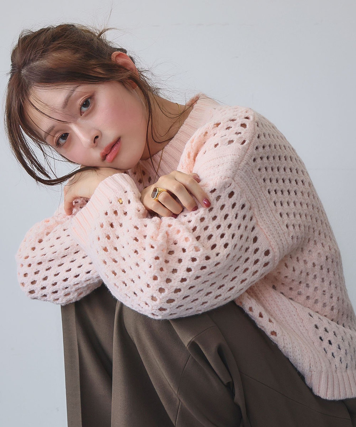 【ガール/GIRL】の《新色追加》ショート丈 透かし編み メッシュニット プルオーバー インテリア・キッズ・メンズ・レディースファッション・服の通販 founy(ファニー) 　ファッション　Fashion　レディースファッション　Fashion for Women　トップス・カットソー　Cut & Sew Tops　ニット　Knit Tops & Sweaters　カジュアルプルオーバー・ニットトップス　Pullovers & Knit Tops / Casual Pullovers　インナー　Innerwear　ショート　Short, Short Length　スリーブ　Sleeve, Long Sleeve / Short Sleeve　透かし　Cut-Out, Lacework　デニム　Denim, Jeans Material　バランス　Balance, Style Balance　フェミニン　Feminine, Girly　マキシ　Maxi, Full Length　メッシュ　Mesh, Net Fabric　A/W・秋冬　Autumn/Winter　再入荷　Restock / Back in Stock　エレガント 上品　Elegant　PK|ID: prp329100004693393 ipo3291000000033888680