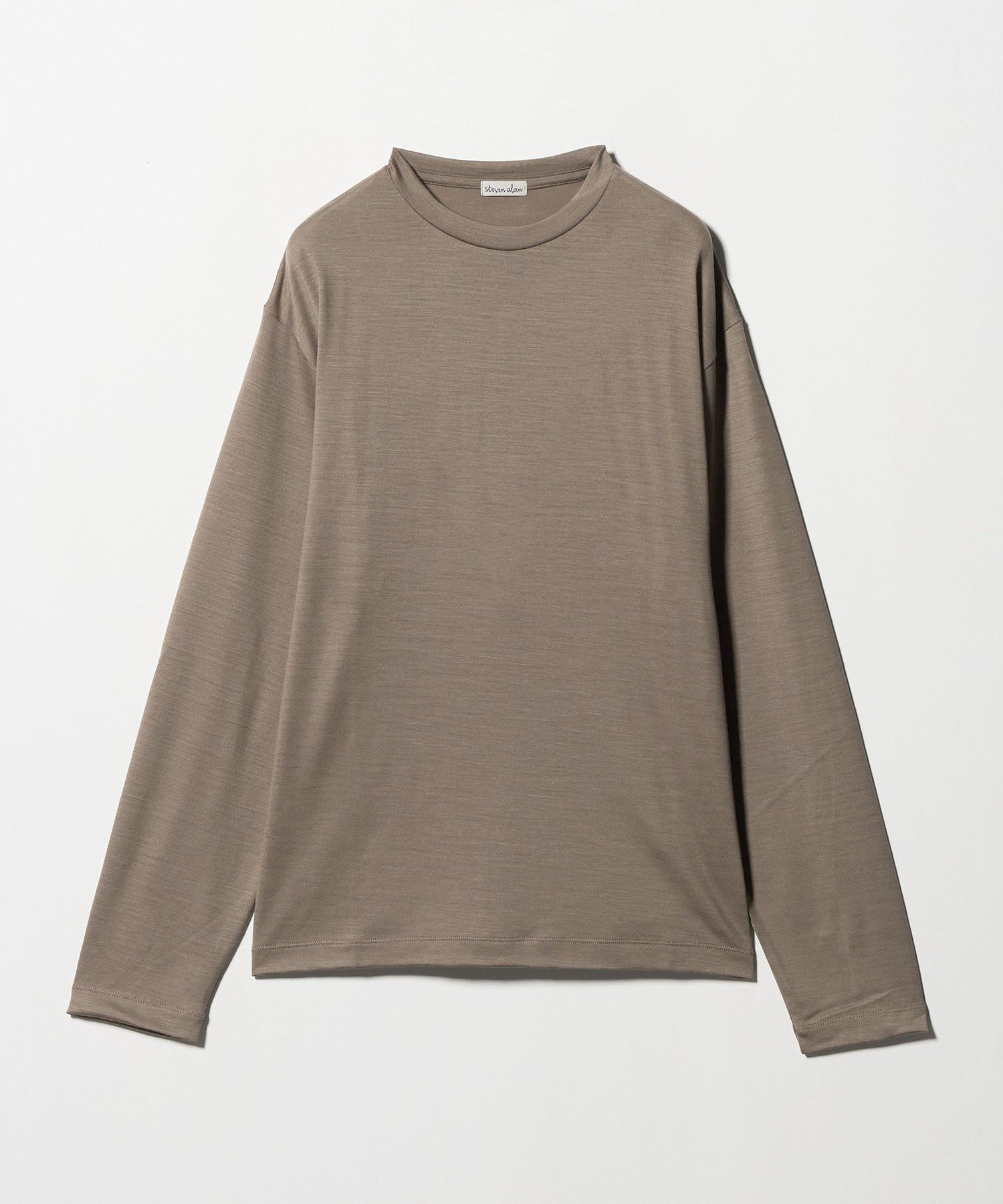 【ビューティ&ユース ユナイテッドアローズ/BEAUTY&YOUTH / UNITED ARROWS】のSteven Alan ウール ジャージー ロングスリーブ Tシャツ インテリア・キッズ・メンズ・レディースファッション・服の通販 founy(ファニー) 　ファッション　Fashion　レディースファッション　Fashion for Women　トップス・カットソー　Cut & Sew Tops　シャツ・ブラウス・オフィスカジュアル　Elegant Blouses & Button-Ups　ロングTシャツ・Tシャツ　Longline T-Shirts & Tees　おすすめ　Recommended / Our Picks　カーディガン　Cardigan, Knitwear　シンプル　Simple, Minimal　スタンダード　Standard, Basic　スリーブ　Sleeve, Long Sleeve / Short Sleeve　ロング　Long, Long-Length　エレガント 上品　Elegant　MD.BROWN|ID: prp329100004693414 ipo3291000000035164675