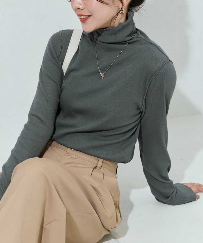 【フリークスストア/FREAK'S STORE】のGinger メロー タートル ロング スリーブ トップス【限定展開】 インテリア・キッズ・メンズ・レディースファッション・服の通販 founy(ファニー) 　ファッション　Fashion　レディースファッション　Fashion for Women　トップス・カットソー　Cut & Sew Tops　冬　Winter / This Winter　スリーブ　Sleeve, Long Sleeve / Short Sleeve　タートル　Turtleneck, Turtle Collar　ロング　Long, Long-Length　A/W・秋冬　Autumn/Winter　グレー|ID: prp329100004693416 ipo3291000000033888841