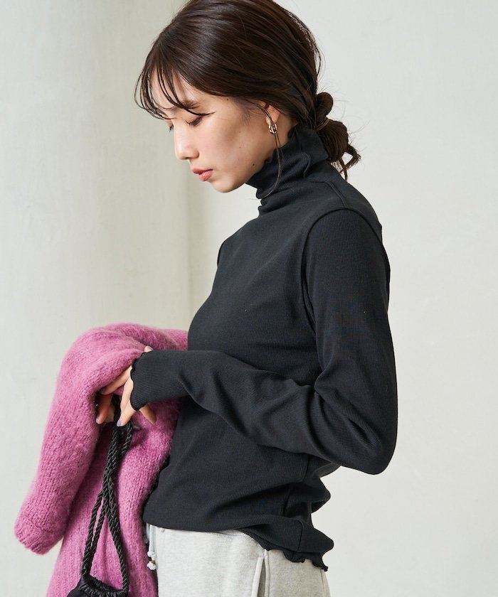 【フリークスストア/FREAK'S STORE】のGinger メロー タートル ロング スリーブ トップス【限定展開】 25AW インテリア・キッズ・メンズ・レディースファッション・服の通販 founy(ファニー) 　ファッション　Fashion　レディースファッション　Fashion for Women　トップス・カットソー　Cut & Sew Tops　2025年　2025　2025-2026秋冬・A/W　Autumn/Winter 2025–26 AW25–26　冬　Winter / This Winter　スリーブ　Sleeve, Long Sleeve / Short Sleeve　タートル　Turtleneck, Turtle Collar　ロング　Long, Long-Length　A/W・秋冬　Autumn/Winter　ブラック|ID: prp329100004693416 ipo3291000000034399992