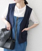 【シップス フォー ウィメン/SHIPS】のSHIPS any 洗濯機可能 ヨーロピアンフラックス リネン Vネック コンパクト ベスト ネイビー|ID: prp329100004693449 ipo3291000000033889103