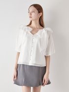 【スナイデル/SNIDEL】のリボンパフブラウス 人気、トレンドファッション・服の通販 founy(ファニー) ファッション Fashion レディースファッション Fashion for Women トップス・カットソー Cut & Sew Tops シャツ・ブラウス・オフィスカジュアル Elegant Blouses & Button-Ups インナー Innerwear オーガンジー Organza Fabric キャミソール Camisole, Spaghetti Strap Top スリーブ Sleeve, Long Sleeve / Short Sleeve チュール Tulip, Tulip Motif デコルテ Décolleté, Neckline フロント Front, Front Design リボン Ribbon, Bow 春 Spring thumbnail WHT[001]|ID: prp329100004693455 ipo3291000000033889146