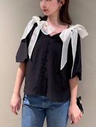 【スナイデル/SNIDEL】のリボンパフブラウス 人気、トレンドファッション・服の通販 founy(ファニー) ファッション Fashion レディースファッション Fashion for Women トップス・カットソー Cut & Sew Tops シャツ・ブラウス・オフィスカジュアル Elegant Blouses & Button-Ups インナー Innerwear オーガンジー Organza Fabric キャミソール Camisole, Spaghetti Strap Top スリーブ Sleeve, Long Sleeve / Short Sleeve チュール Tulip, Tulip Motif デコルテ Décolleté, Neckline フロント Front, Front Design リボン Ribbon, Bow 春 Spring thumbnail MIX[930]|ID: prp329100004693455 ipo3291000000033889150
