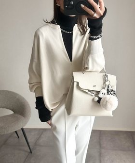 【スタイルドア/STYLEDOOR】のフロント2wayニットプルオーバー 人気、トレンドファッション・服の通販 founy(ファニー) ファッション Fashion レディースファッション Fashion for Women トップス・カットソー Cut & Sew Tops ニット Knit Tops & Sweaters カジュアルプルオーバー・ニットトップス Pullovers & Knit Tops / Casual Pullovers インナー Innerwear キャミソール Camisole, Spaghetti Strap Top クール Cool, Chic サテン Satin, Glossy Fabric シンプル Simple, Minimal タンク Tank Top, Sleeveless Top タートル Turtleneck, Turtle Collar デニム Denim, Jeans Material フロント Front, Front Design ベーシック Basic, Essential ボトム Bottoms, Lower Wear ボーダー Border, Stripe 無地 Plain, Solid Color ワイド Wide, Wide Fit |ID:prp329100004693469