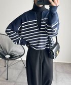 【スタイルドア/STYLEDOOR】のフロント2wayニットプルオーバー 人気、トレンドファッション・服の通販 founy(ファニー) ファッション Fashion レディースファッション Fashion for Women トップス・カットソー Cut & Sew Tops ニット Knit Tops & Sweaters カジュアルプルオーバー・ニットトップス Pullovers & Knit Tops / Casual Pullovers インナー Innerwear キャミソール Camisole, Spaghetti Strap Top クール Cool, Chic サテン Satin, Glossy Fabric シンプル Simple, Minimal タンク Tank Top, Sleeveless Top タートル Turtleneck, Turtle Collar デニム Denim, Jeans Material フロント Front, Front Design ベーシック Basic, Essential ボトム Bottoms, Lower Wear ボーダー Border, Stripe 無地 Plain, Solid Color ワイド Wide, Wide Fit thumbnail ネイビーボーダー|ID: prp329100004693469 ipo3291000000034030251
