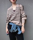 【スタイルドア/STYLEDOOR】のフロント2wayニットプルオーバー 人気、トレンドファッション・服の通販 founy(ファニー) ファッション Fashion レディースファッション Fashion for Women トップス・カットソー Cut & Sew Tops ニット Knit Tops & Sweaters カジュアルプルオーバー・ニットトップス Pullovers & Knit Tops / Casual Pullovers インナー Innerwear キャミソール Camisole, Spaghetti Strap Top クール Cool, Chic サテン Satin, Glossy Fabric シンプル Simple, Minimal タンク Tank Top, Sleeveless Top タートル Turtleneck, Turtle Collar デニム Denim, Jeans Material フロント Front, Front Design ベーシック Basic, Essential ボトム Bottoms, Lower Wear ボーダー Border, Stripe 無地 Plain, Solid Color ワイド Wide, Wide Fit thumbnail ベージュボーダー|ID: prp329100004693469 ipo3291000000034030252