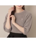【クチュール ブローチ/Couture Brooch】の【着映え・5分袖・フェミニン】ラメフェザー半袖ニット 人気、トレンドファッション・服の通販 founy(ファニー) ファッション Fashion レディースファッション Fashion for Women トップス・カットソー Cut & Sew Tops ニット Knit Tops & Sweaters アンサンブル Ensemble Set パール Pearl, Pearl Accent フェザー Feather, Feather Detail フェザーヤーン Feather Yarn, Fluffy Yarn フェミニン Feminine, Girly ボックス Boxy, Box Shape モチーフ Motif, Design Theme リボン Ribbon, Bow ワンポイント One Point, Statement Accent 半袖 Short Sleeve, Half Sleeve thumbnail トープ|ID: prp329100004693673 ipo3291000000033891251